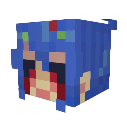 Purp_Meme Minecraft avatar head, 3D render