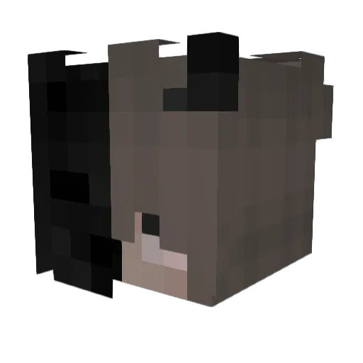 Purpah Minecraft avatar head, 3D render