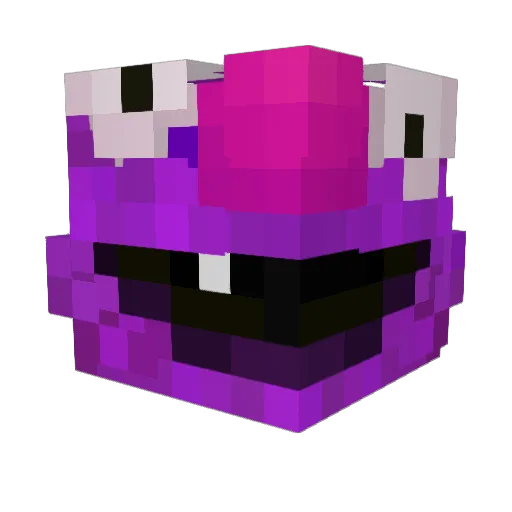 Purpelmo Minecraft avatar head, 3D render