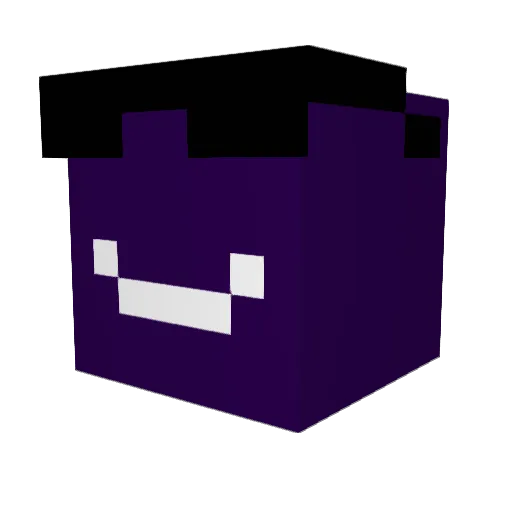 Purpezz Minecraft avatar head, 3D render