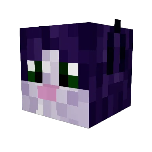 Purphell Minecraft avatar head, 3D render