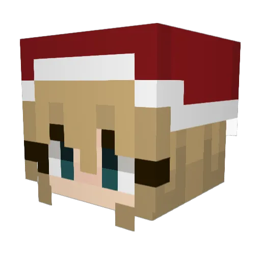 Purpily Minecraft avatar head, 3D render