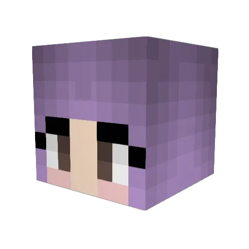 PurplPenguin Minecraft avatar head, 3D render