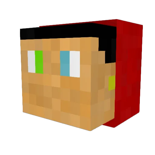 PurplRunt Minecraft avatar head, 3D render