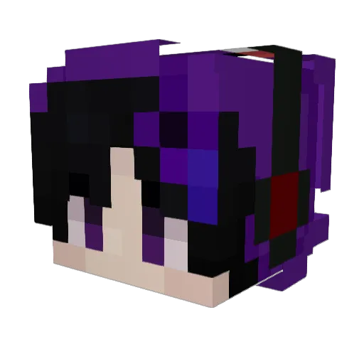 Purple157 Minecraft avatar head, 3D render