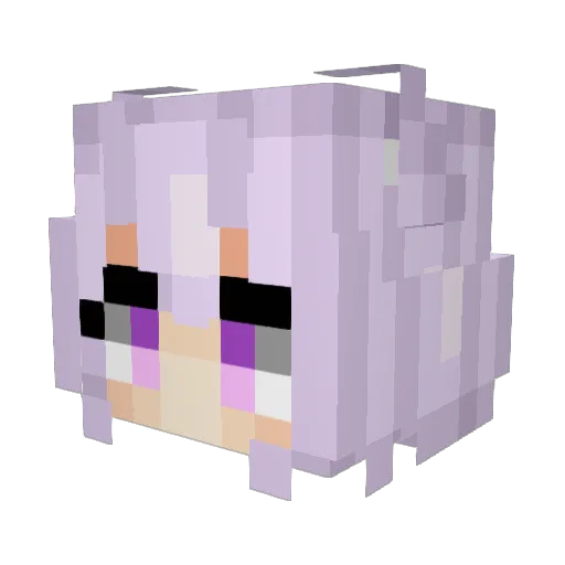Purple6961 Minecraft avatar head, 3D render