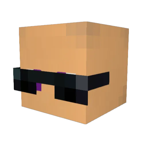 PurpleApplez Minecraft avatar head, 3D render