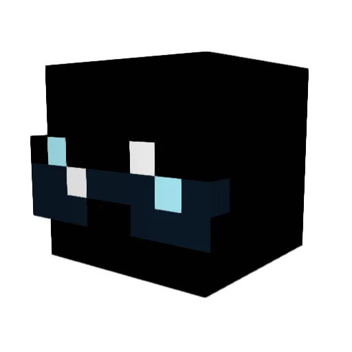 PurpleBread Minecraft avatar head, 3D render