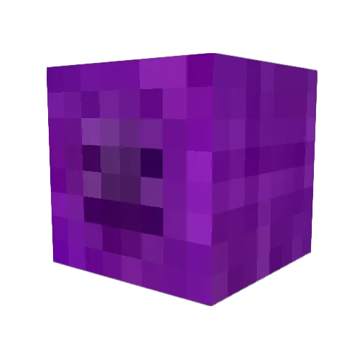 PurpleBuildsMc Minecraft avatar head, 3D render