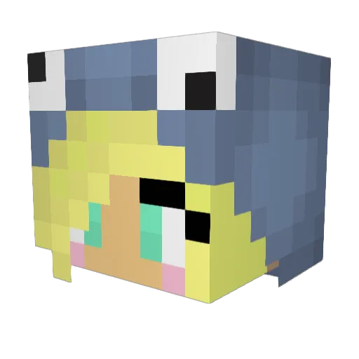 PurpleButtons10 Minecraft avatar head, 3D render