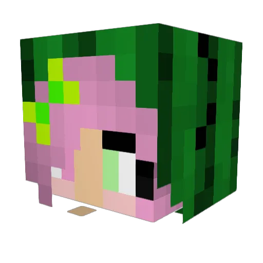 PurpleCactus Minecraft avatar head, 3D render