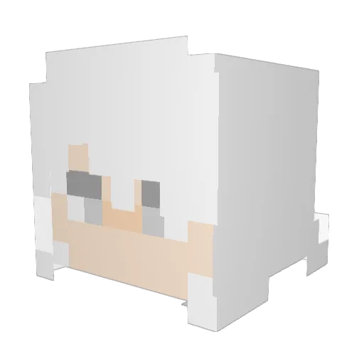 PurpleCasanova Minecraft avatar head, 3D render