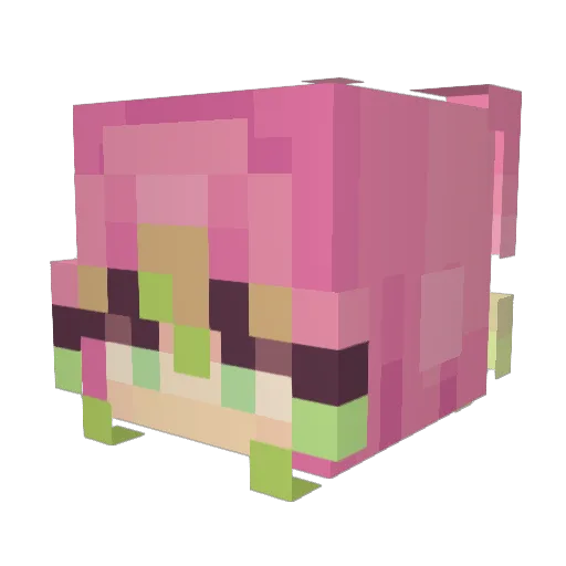 PurpleCat1304 Minecraft avatar head, 3D render