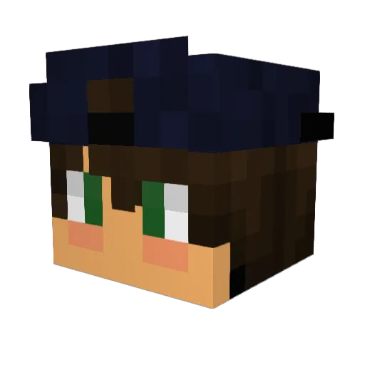 PurpleClawGaming Minecraft avatar head, 3D render