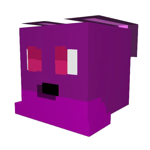 PurpleCougar Minecraft avatar head, 3D render