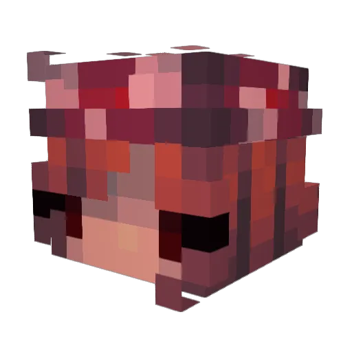 PurpleCrackFox Minecraft avatar head, 3D render