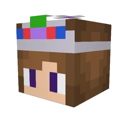 PurpleCrayon Minecraft avatar head, 3D render
