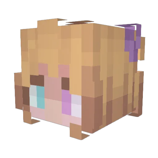 PurpleDonutOri Minecraft avatar head, 3D render