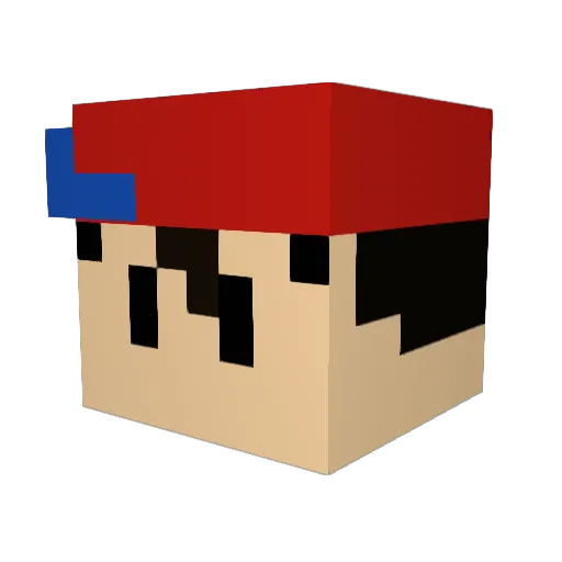 PurpleDood Minecraft avatar head, 3D render