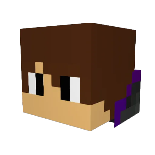 PurpleDragonLord Minecraft avatar head, 3D render