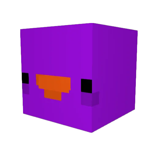 PurpleDuck_ Minecraft avatar head, 3D render