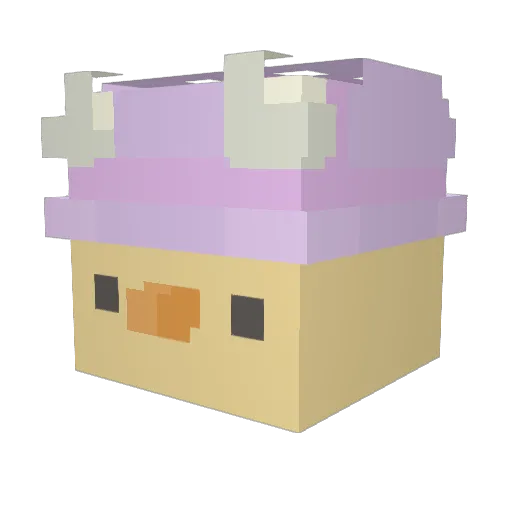PurpleDuky Minecraft avatar head, 3D render
