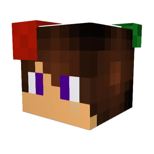 PurpleEarth Minecraft avatar head, 3D render
