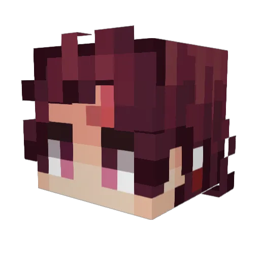 PurpleEhoto Minecraft avatar head, 3D render