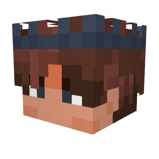 PurpleEyedThing Minecraft avatar head, 3D render