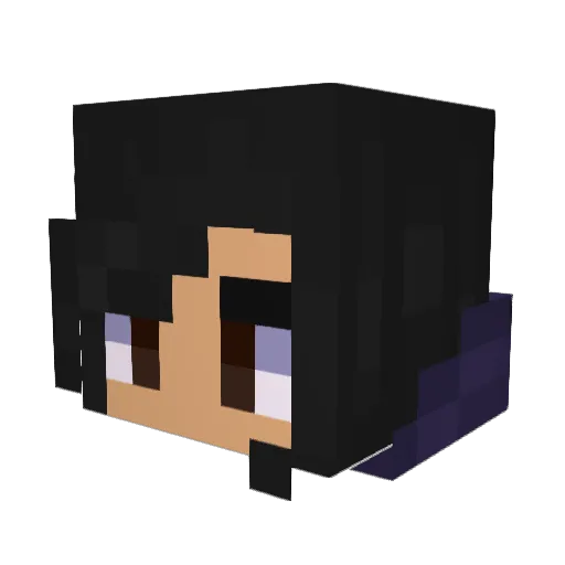 PurpleFangirl Minecraft avatar head, 3D render