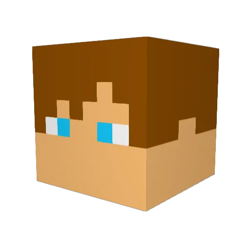 PurpleFred Minecraft avatar head, 3D render