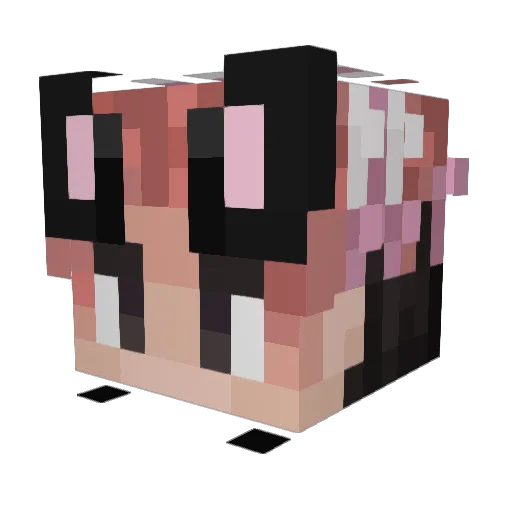 PurpleFuzzy Minecraft avatar head, 3D render