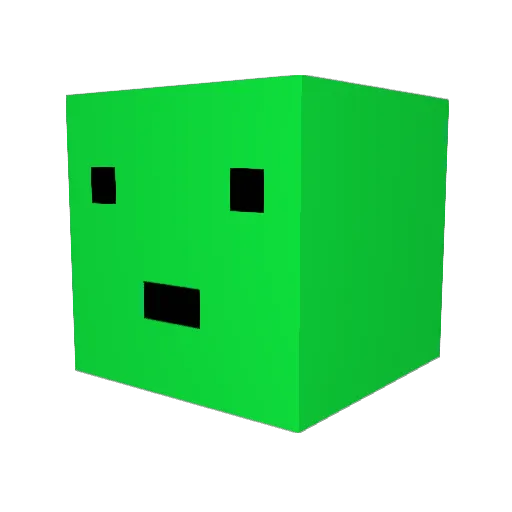 PurpleGreen2 Minecraft avatar head, 3D render