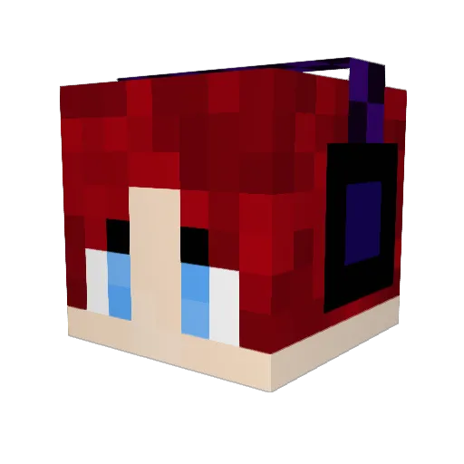 PurpleHarmony99 Minecraft avatar head, 3D render