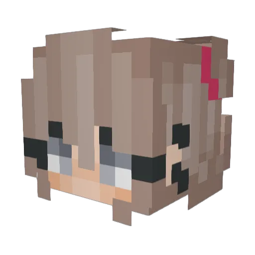 PurpleHead Minecraft avatar head, 3D render