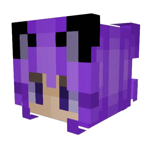 PurpleHell Minecraft avatar head, 3D render