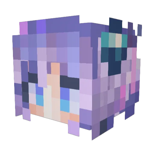 PurpleHerat Minecraft avatar head, 3D render