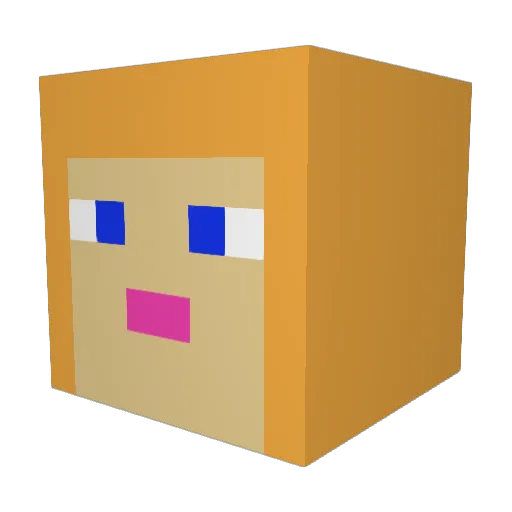PurpleHoot Minecraft avatar head, 3D render
