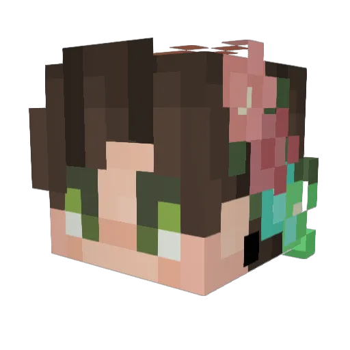 PurpleIceBear Minecraft avatar head, 3D render
