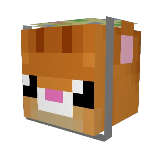 PurpleLife Minecraft avatar head, 3D render