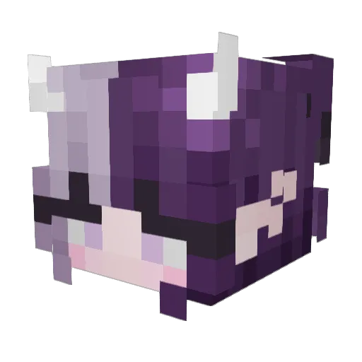 PurpleLillie101 Minecraft avatar head, 3D render
