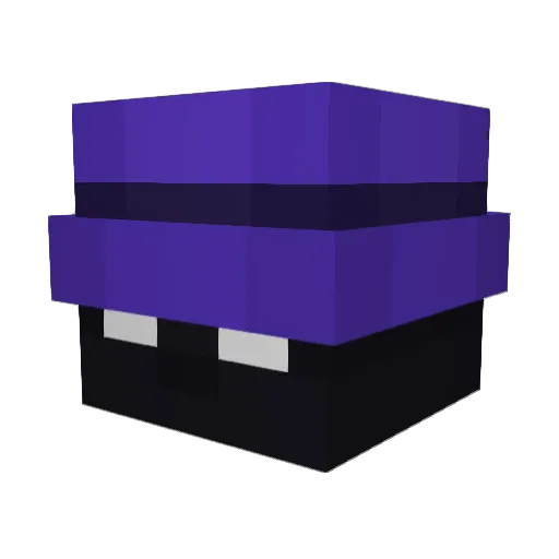 PurpleLovesTea Minecraft avatar head, 3D render
