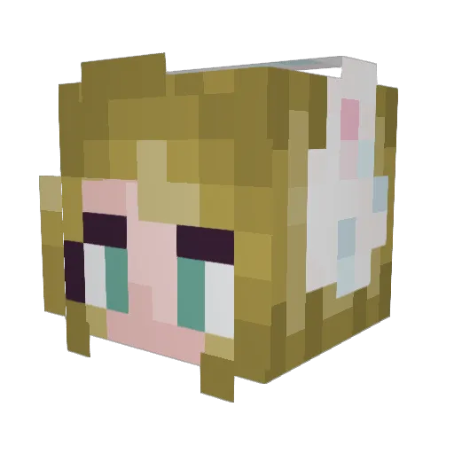 PurpleLychee Minecraft avatar head, 3D render