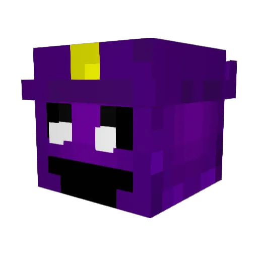PurpleMan69 Minecraft avatar head, 3D render