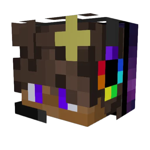 PurpleMario8 Minecraft avatar head, 3D render