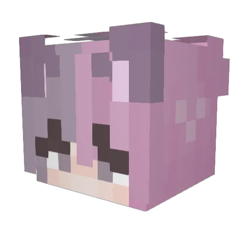 PurpleMatte Minecraft avatar head, 3D render