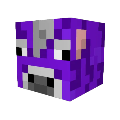 PurpleMilk28 Minecraft avatar head, 3D render