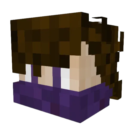 PurpleNebulaMods Minecraft avatar head, 3D render