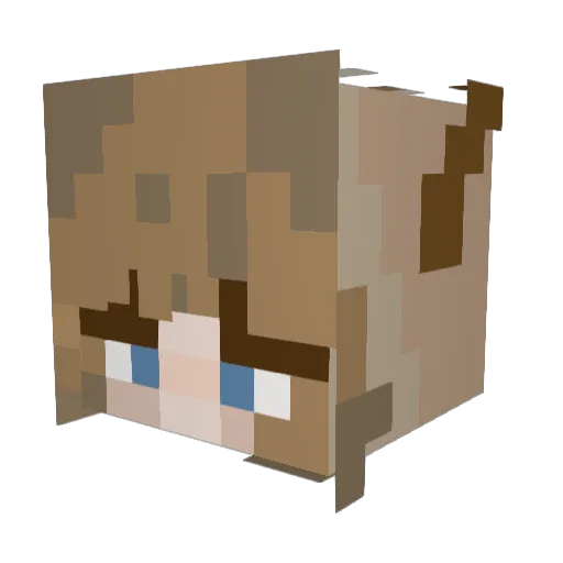 PurpleNeek Minecraft avatar head, 3D render
