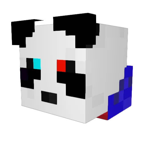 PurplePanda64 Minecraft avatar head, 3D render